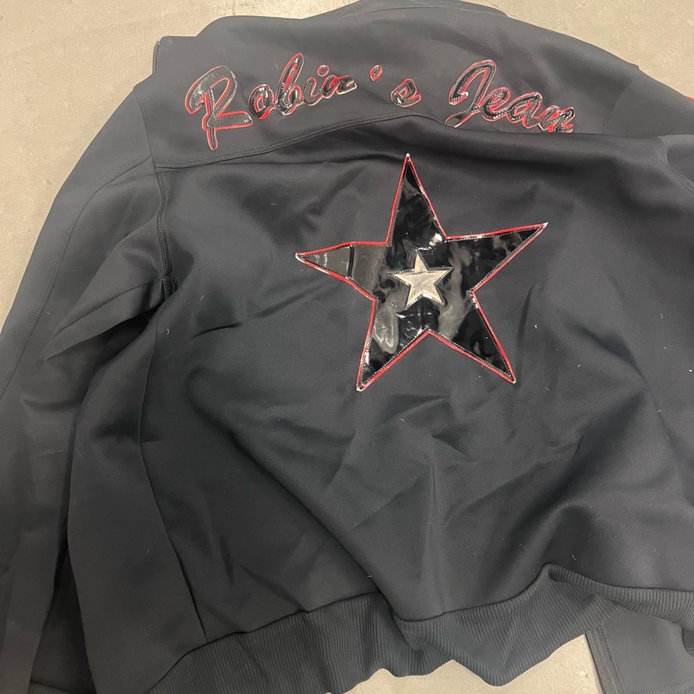 Robin's Jean Black Jacket with Red Star Accent